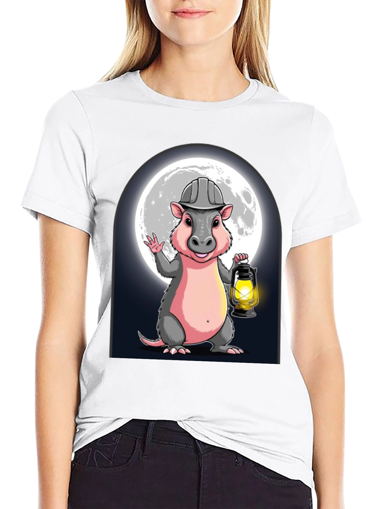 Miner Opossum T-Shirt - Cartoon Graphic Tee