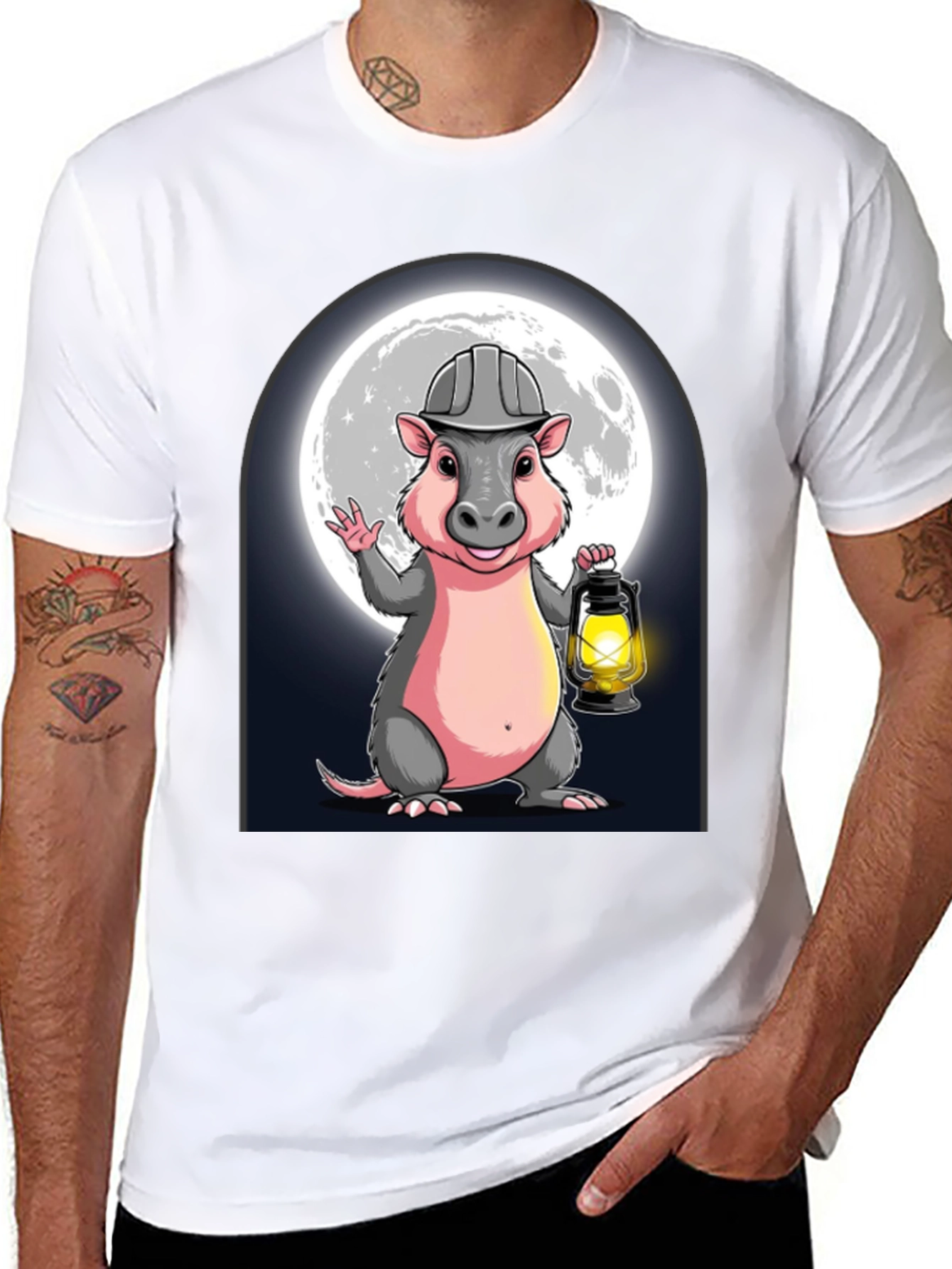 Miner Opossum T-Shirt - Cartoon Graphic Tee
