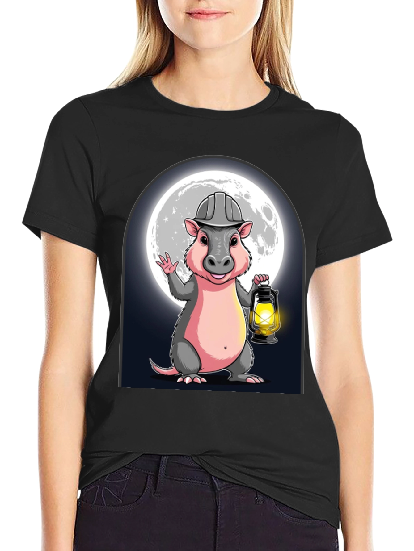 Miner Opossum T-Shirt - Cartoon Graphic Tee