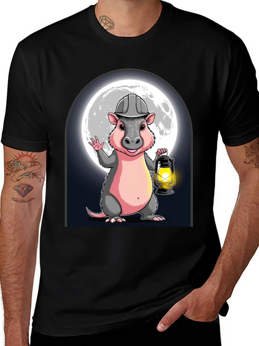 Miner Opossum T-Shirt - Cartoon Graphic Tee
