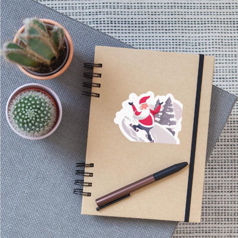 skating bird Santa Claus