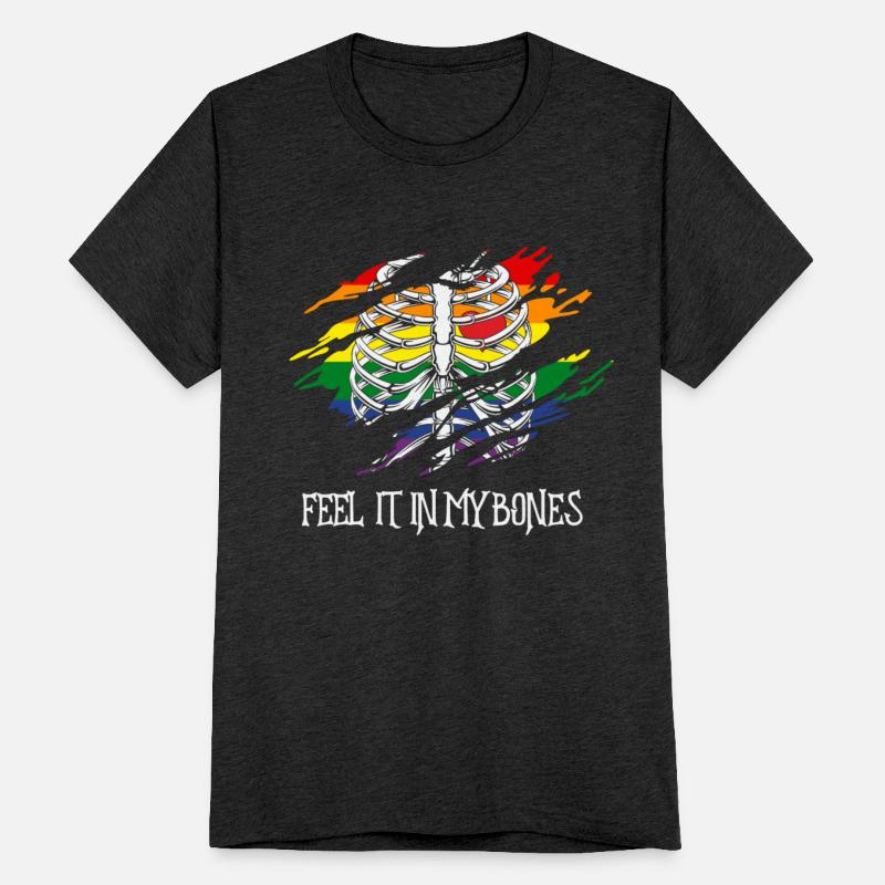 Skeleton on Rainbow Flag Colors Background