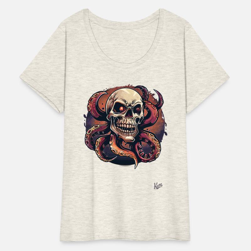 Skull with Tentacles and Glowing Eyes