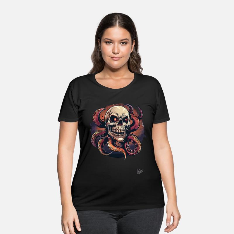 Skull with Tentacles and Glowing Eyes