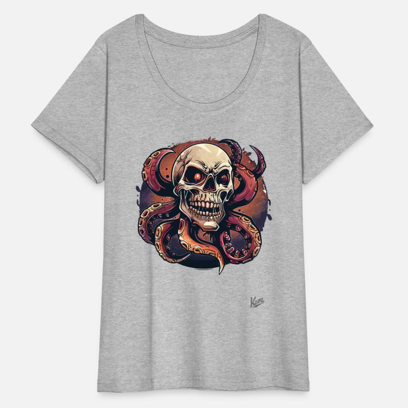 Skull with Tentacles and Glowing Eyes