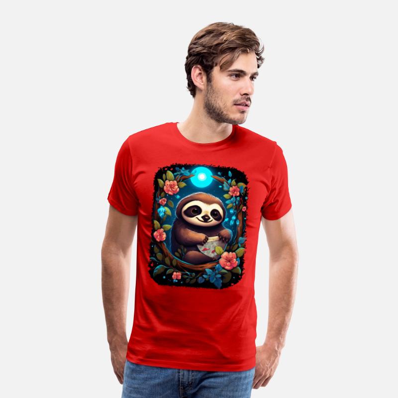 Sloth Cute Animal Floral Night Sky