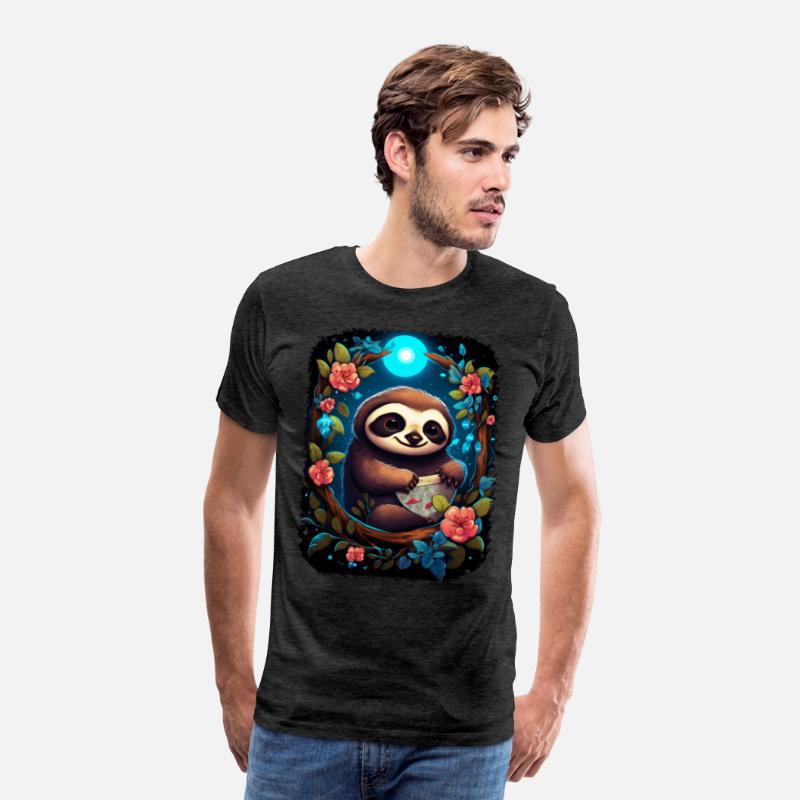 Sloth Cute Animal Floral Night Sky