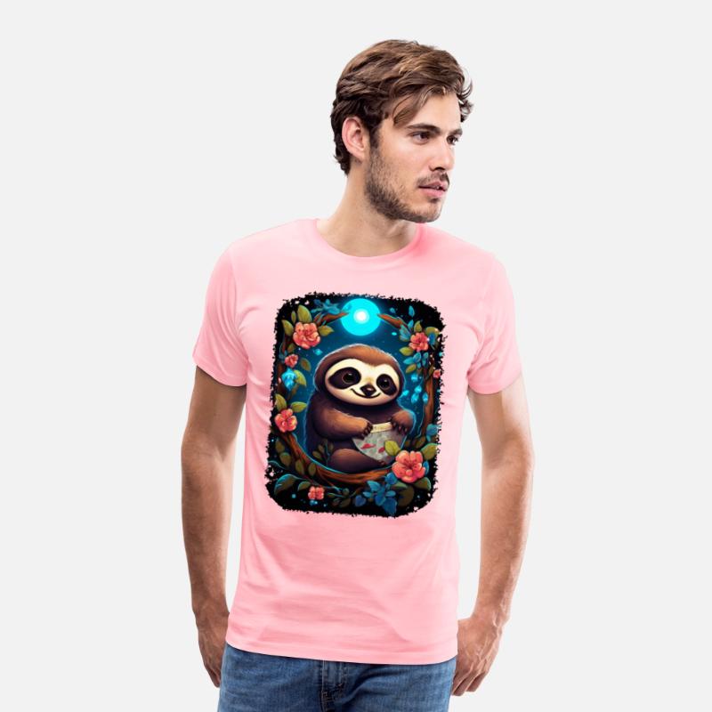 Sloth Cute Animal Floral Night Sky
