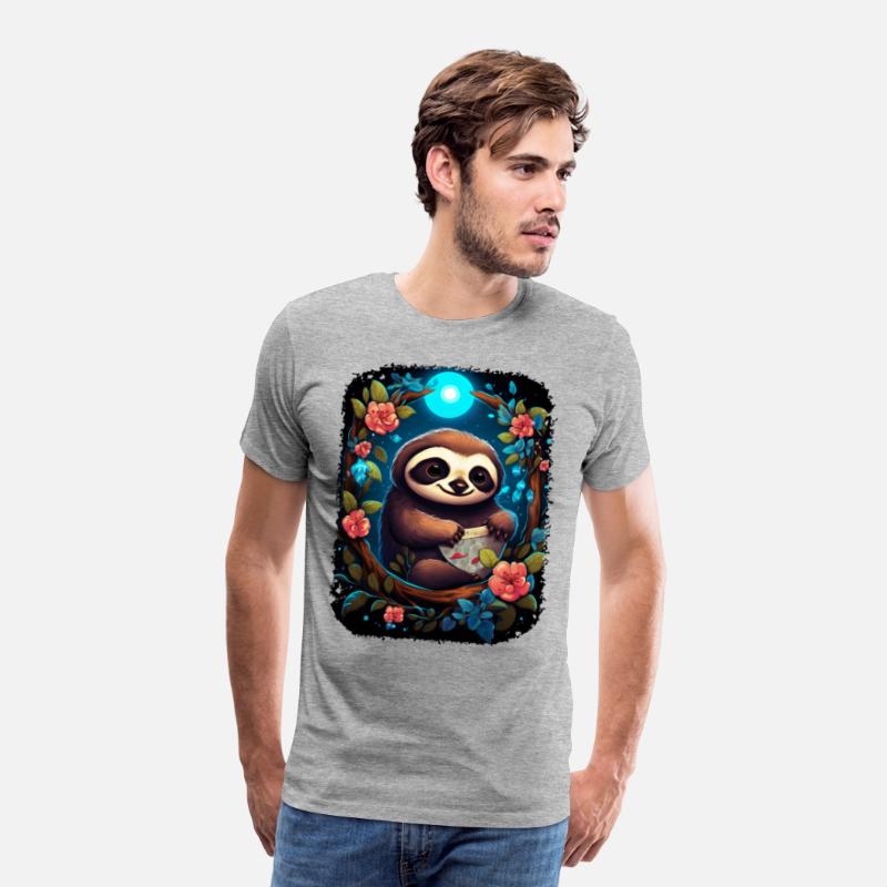 Sloth Cute Animal Floral Night Sky