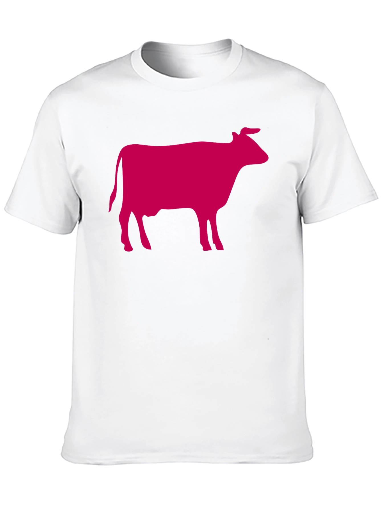 Black T-Shirt with Pink Cow Graphic