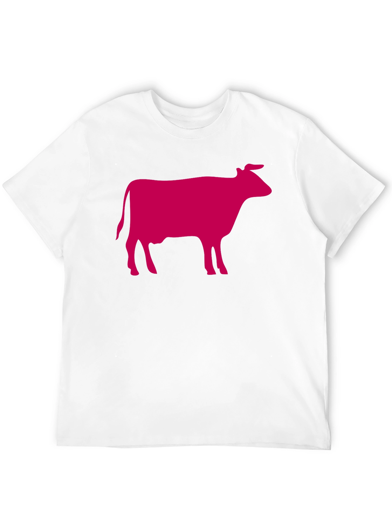 Black T-Shirt with Pink Cow Graphic