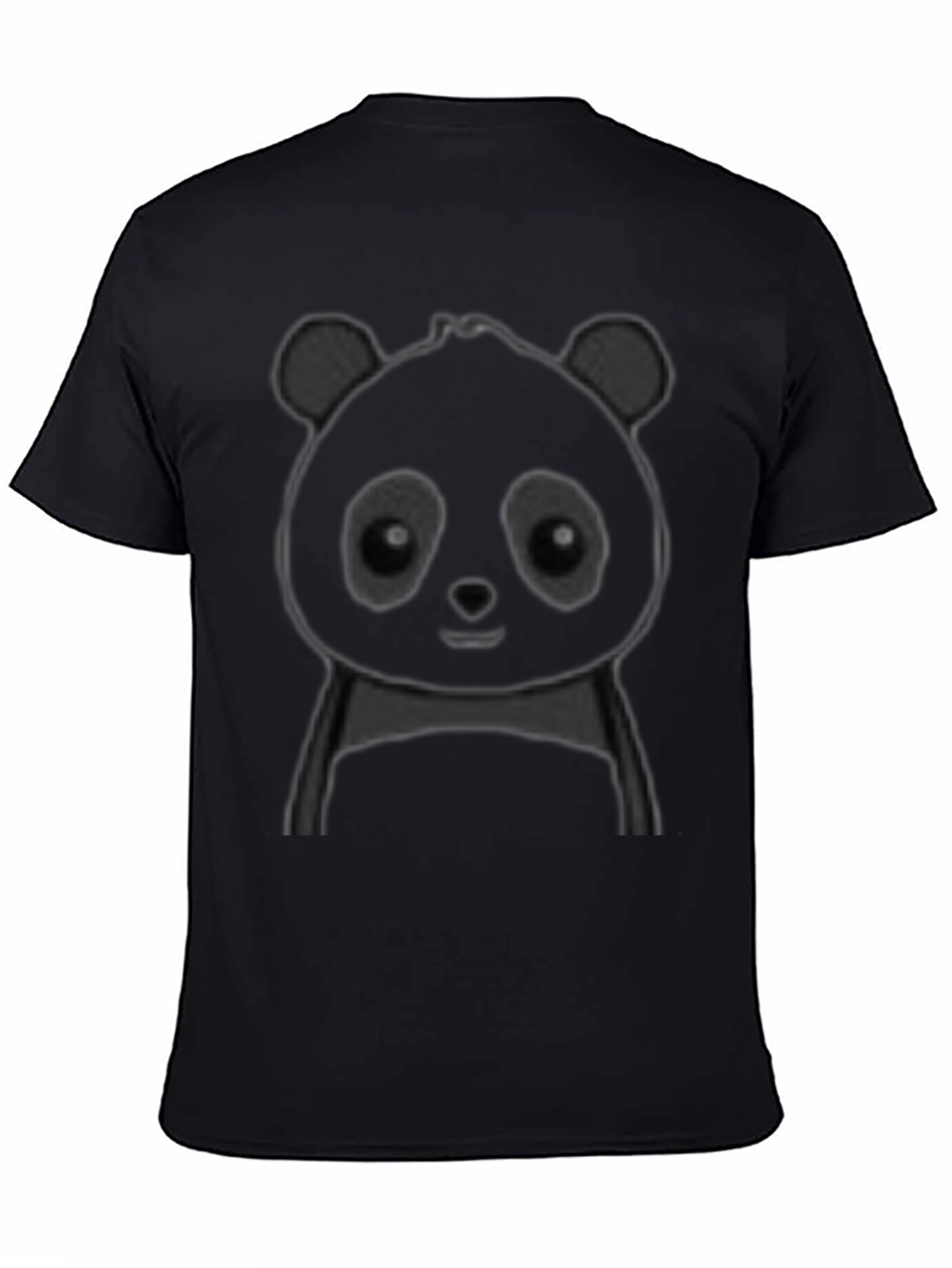 Cute Panda Graphic Tee - Black Cotton Casual Shirt