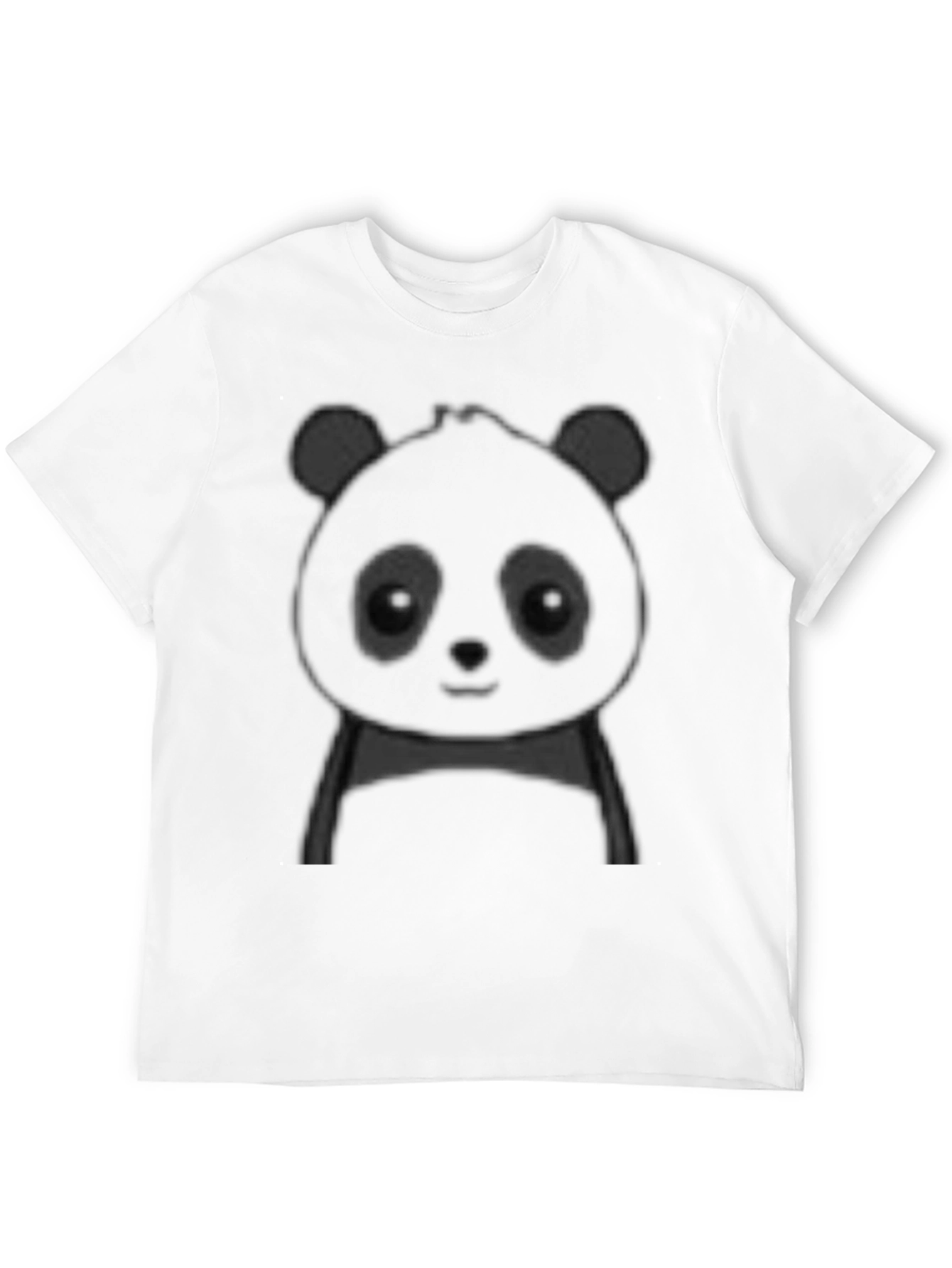 Cute Panda Graphic Tee - Black Cotton Casual Shirt