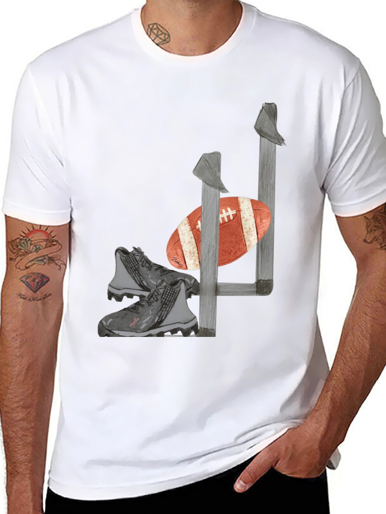 Football Gear Graphic Tee - Black T-Shirt
