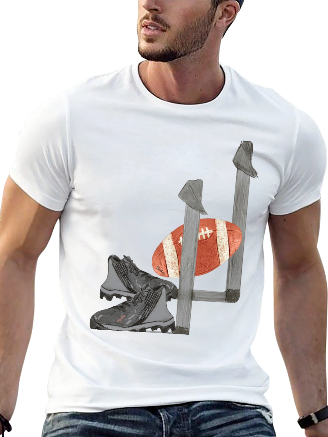 Football Gear Graphic Tee - Black T-Shirt
