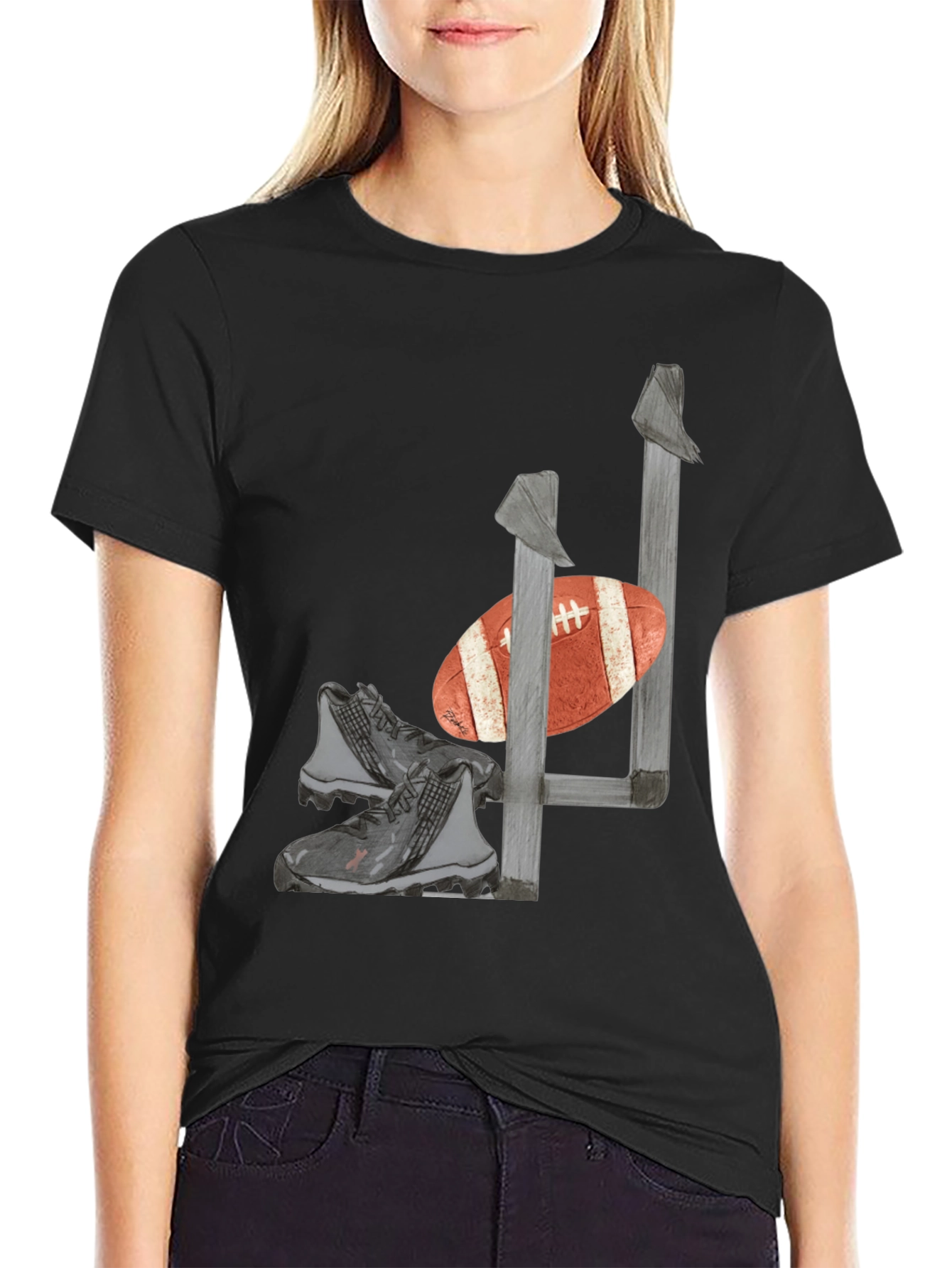 Football Gear Graphic Tee - Black T-Shirt