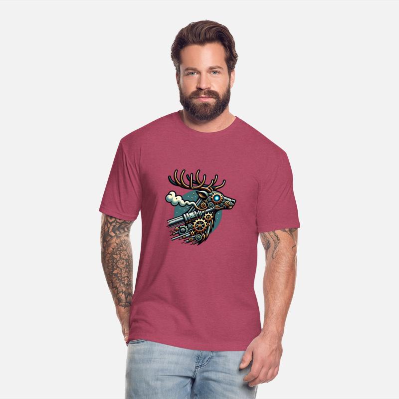 Steampunk Deer with Gears and Antlers