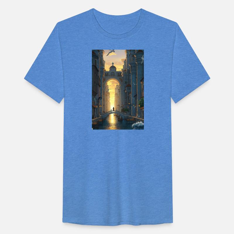 Sunlit Fantasy Cityscape Illustration