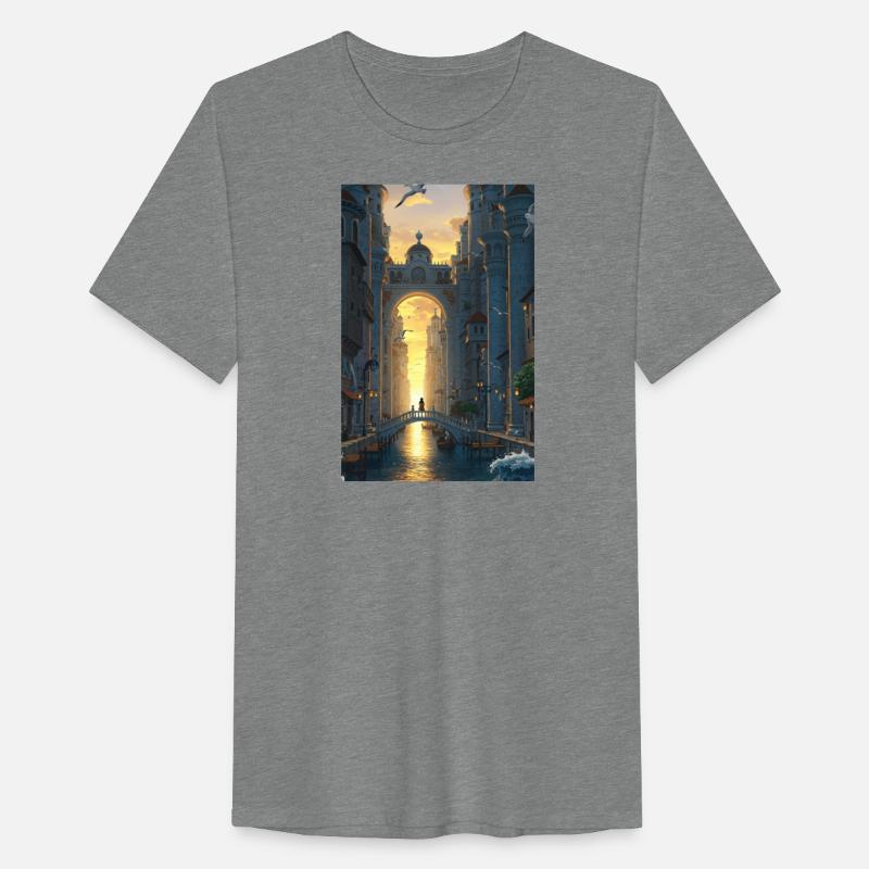 Sunlit Fantasy Cityscape Illustration