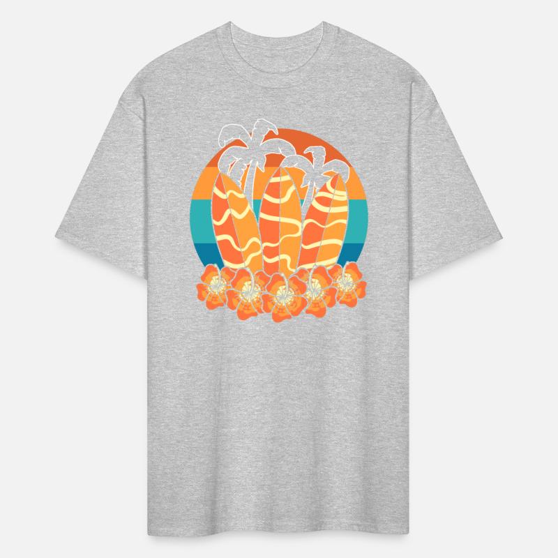 Surfboard With Palm Trees Watersports Lover