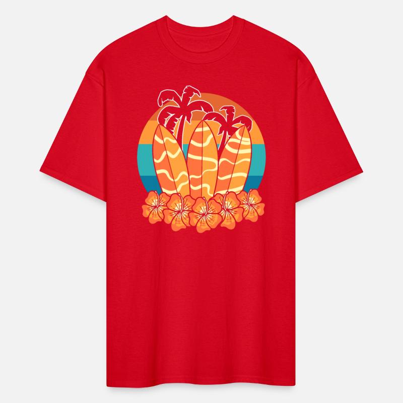 Surfboard With Palm Trees Watersports Lover