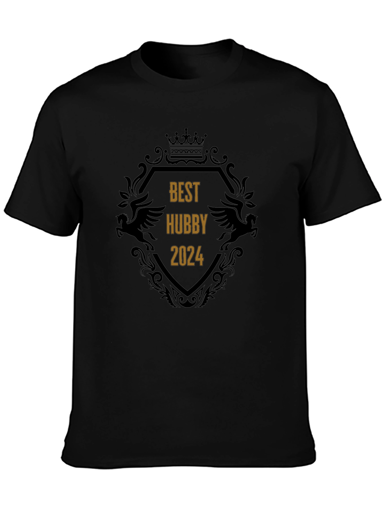 Best Hubby 2024 Black Graphic T-Shirt