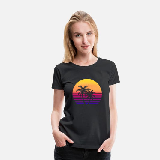 Synthwave Sun & Palm Trees