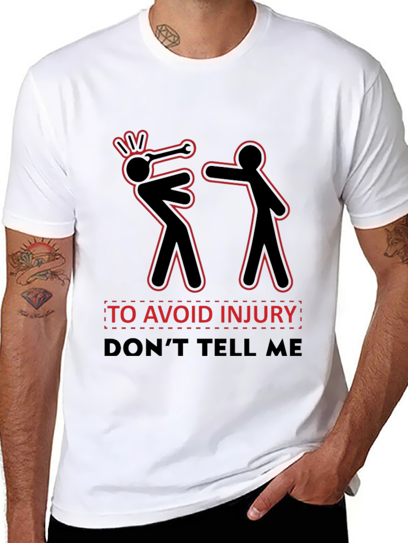 Avoid Injury T-Shirt Funny Graphic Tee Humor