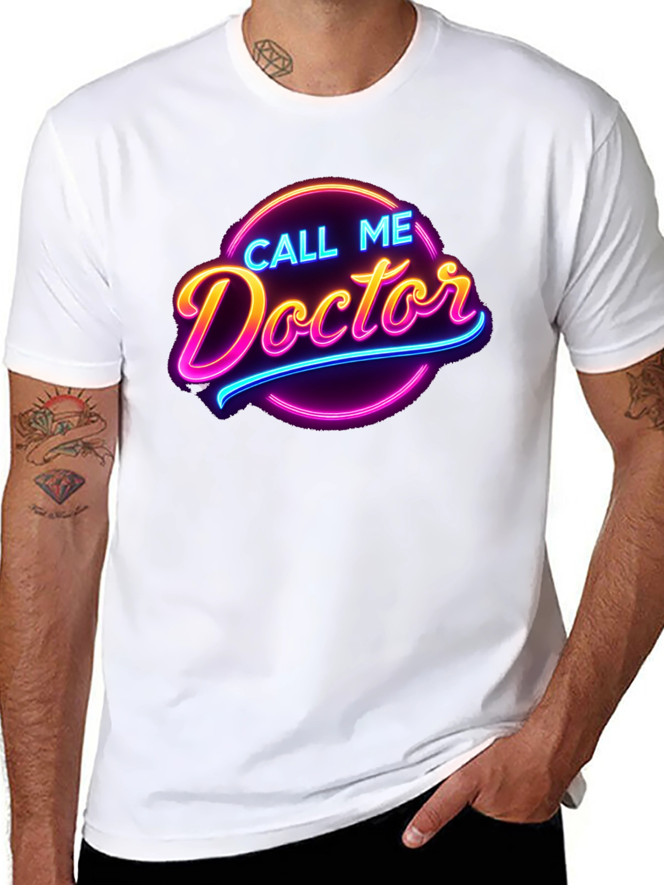 Call Me Doctor Neon Graphic Tee