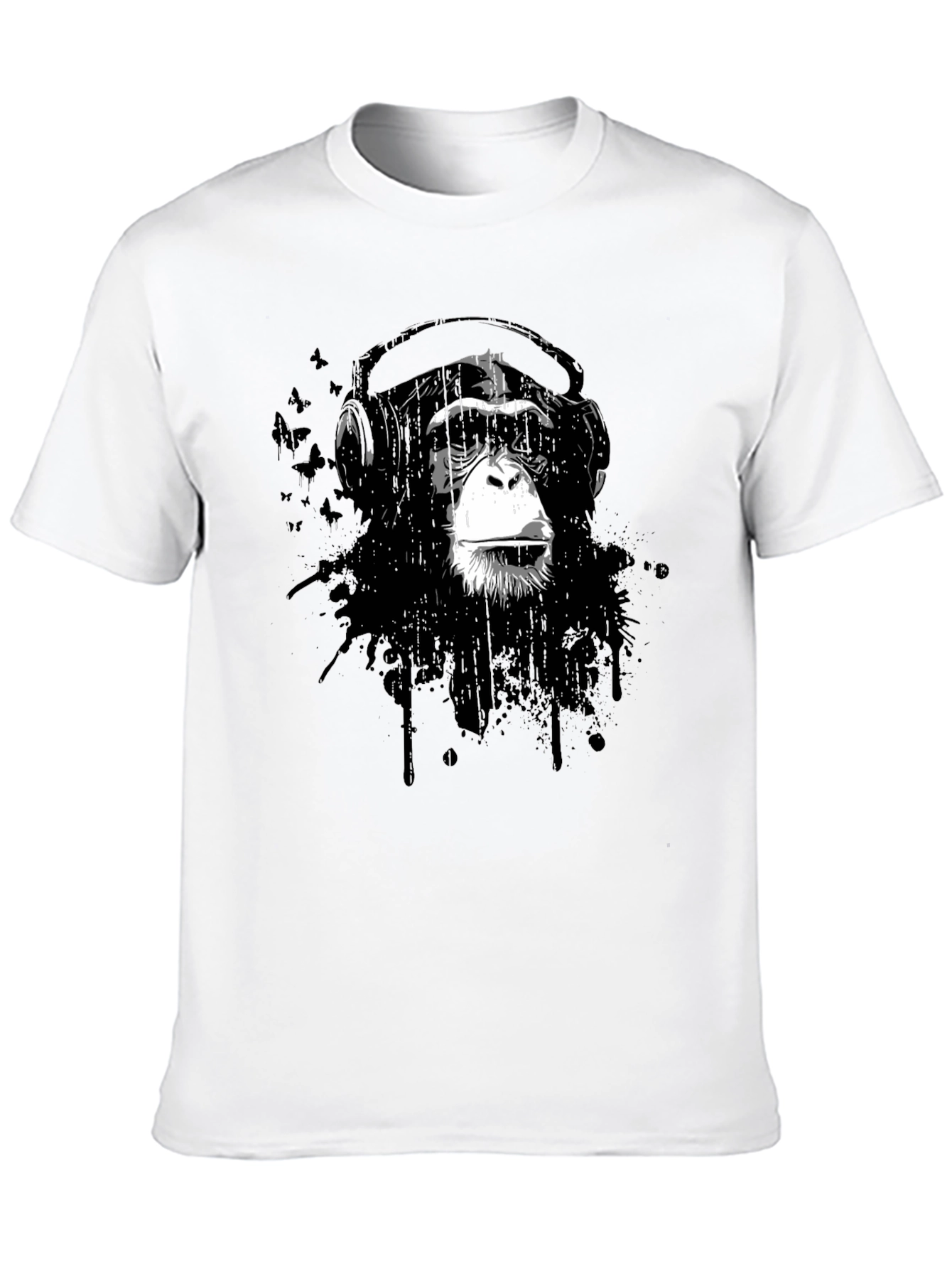Cool Monkey Headphone Graphic T-Shirt