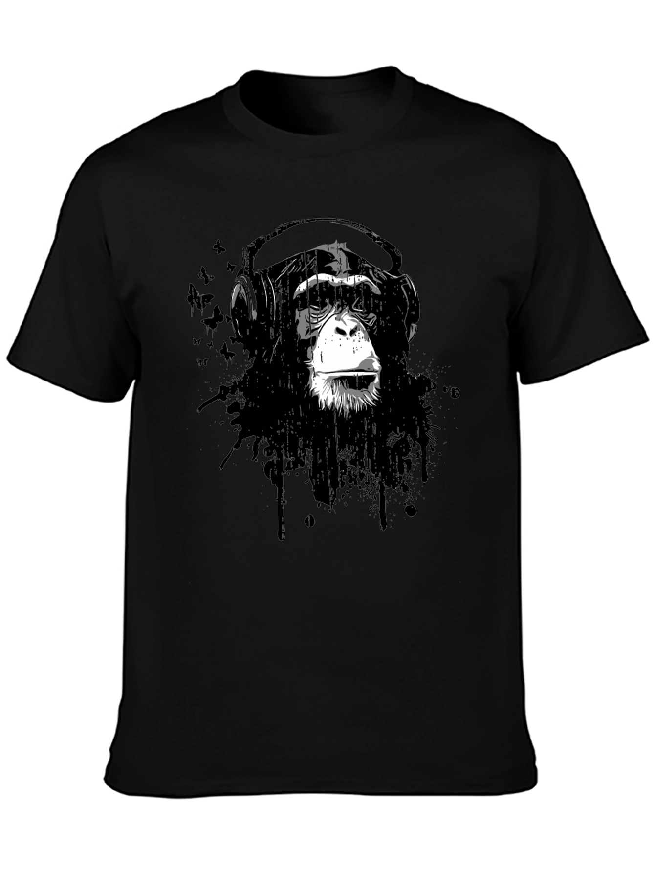 Cool Monkey Headphone Graphic T-Shirt