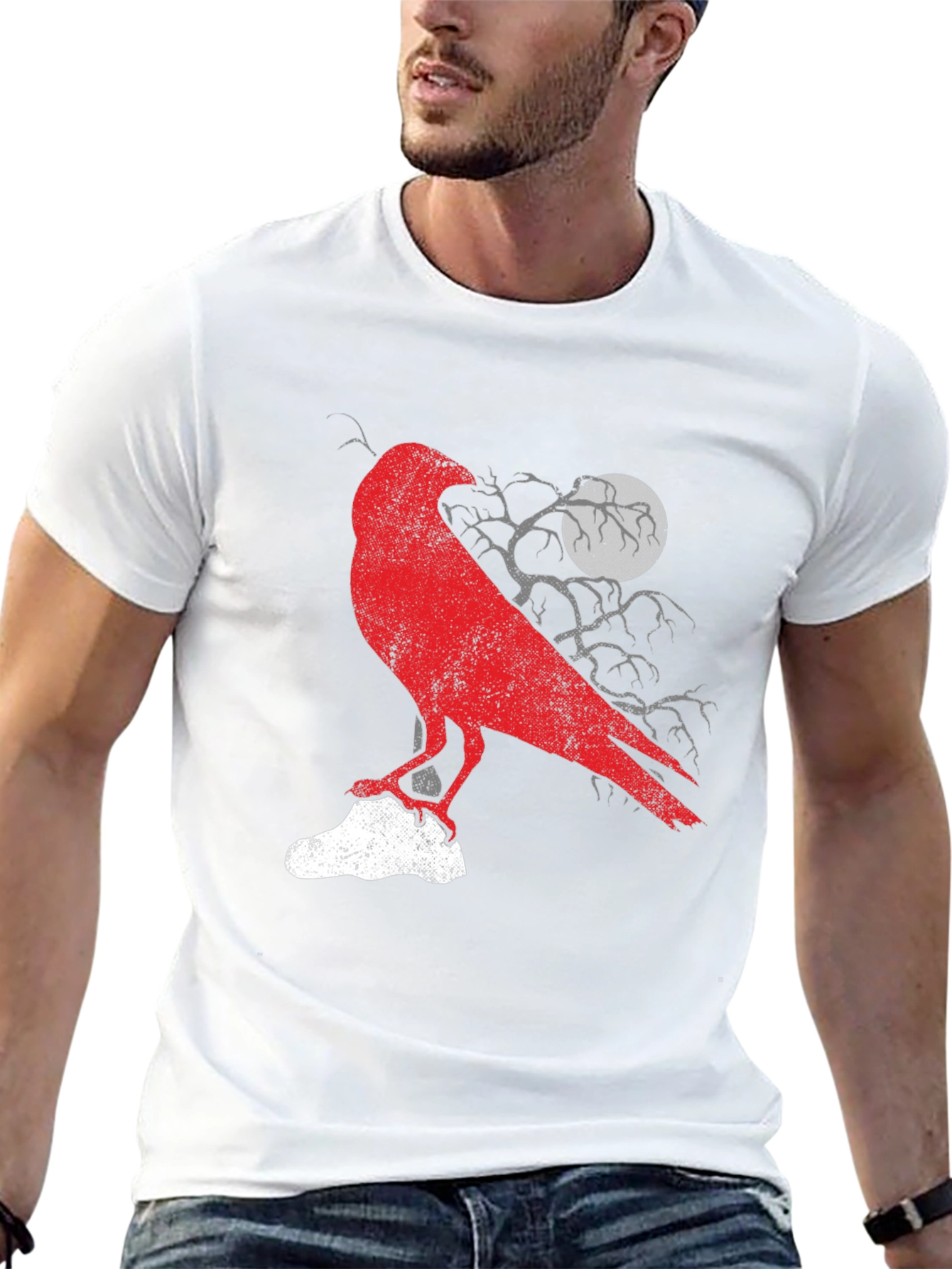 Raven Graphic Tee - Mens Black Cotton T-Shirt