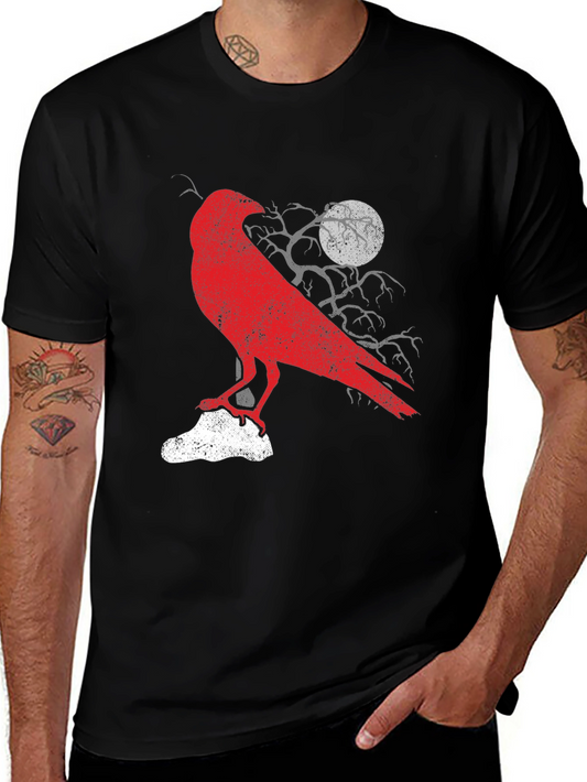 Raven Graphic Tee - Mens Black Cotton T-Shirt