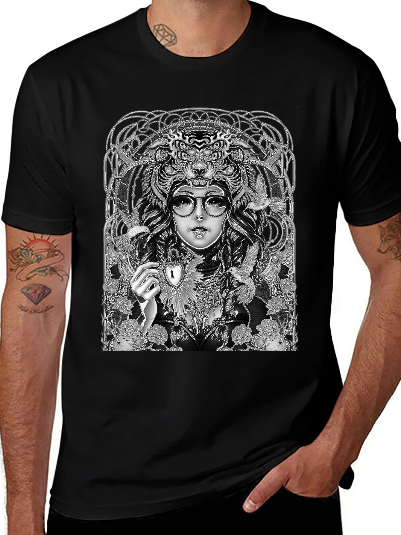 Unique Graphic T-Shirt - Art Nouveau Design
