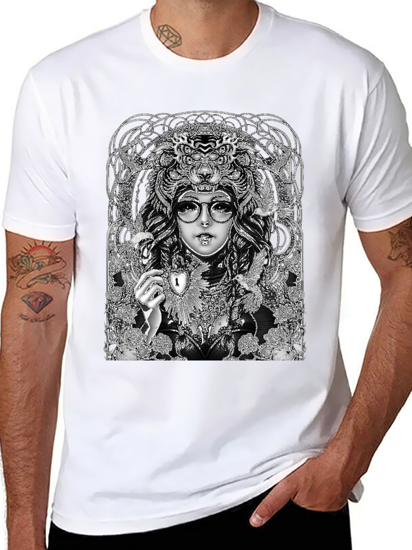 Unique Graphic T-Shirt - Art Nouveau Design