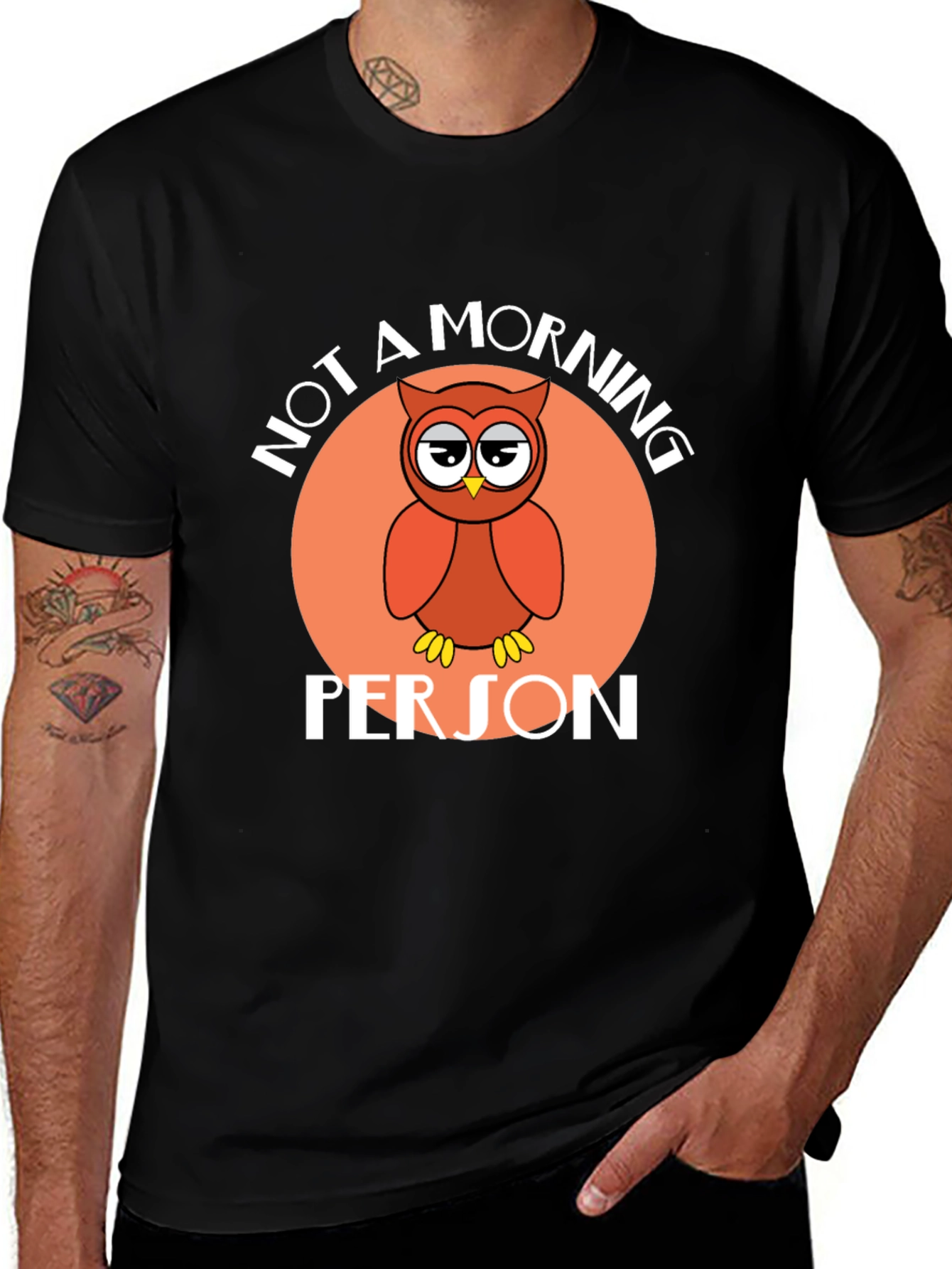 Not a Morning Person Owl Graphic T-Shirt
