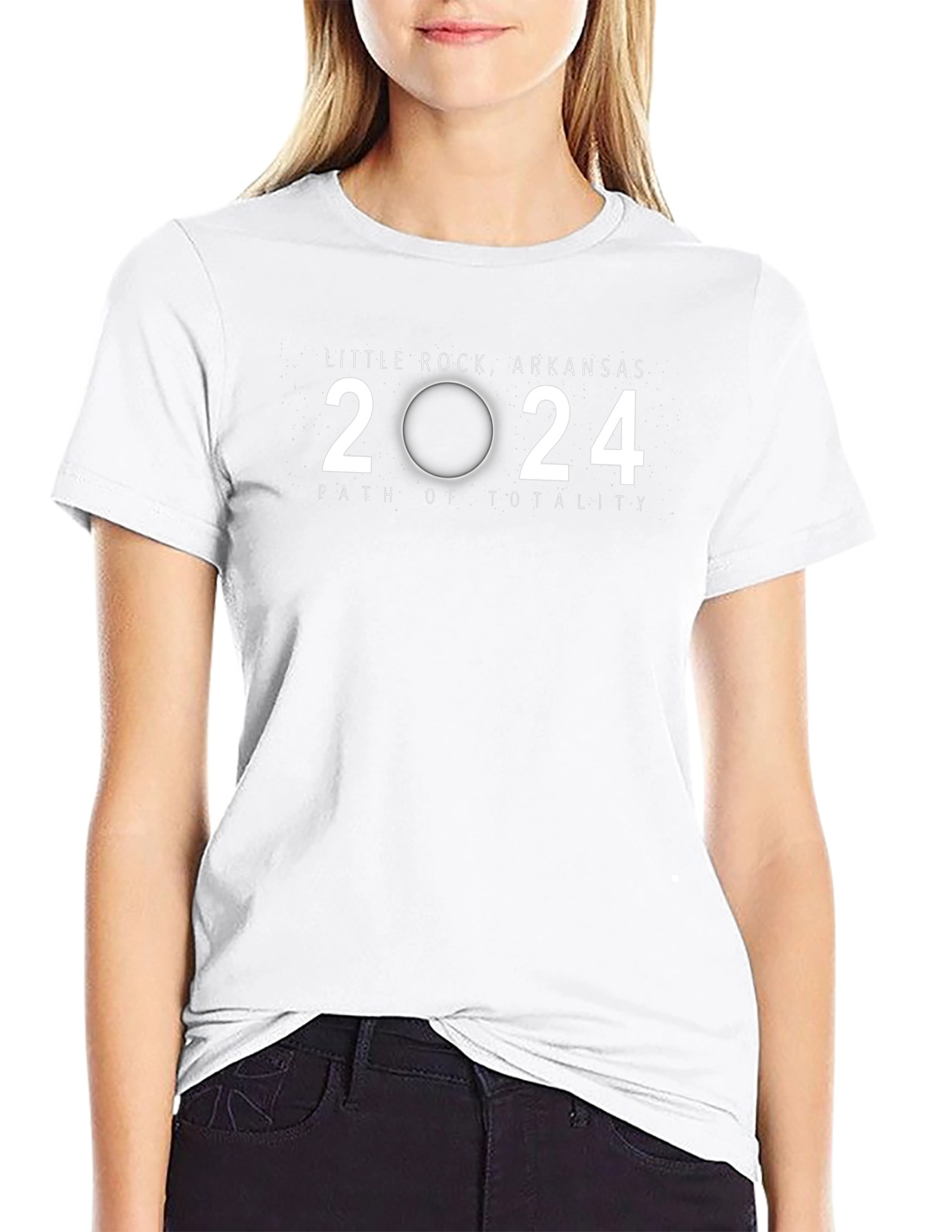 Little Rock Arkansas 2024 Path of Totality Eclipse T-Shirt