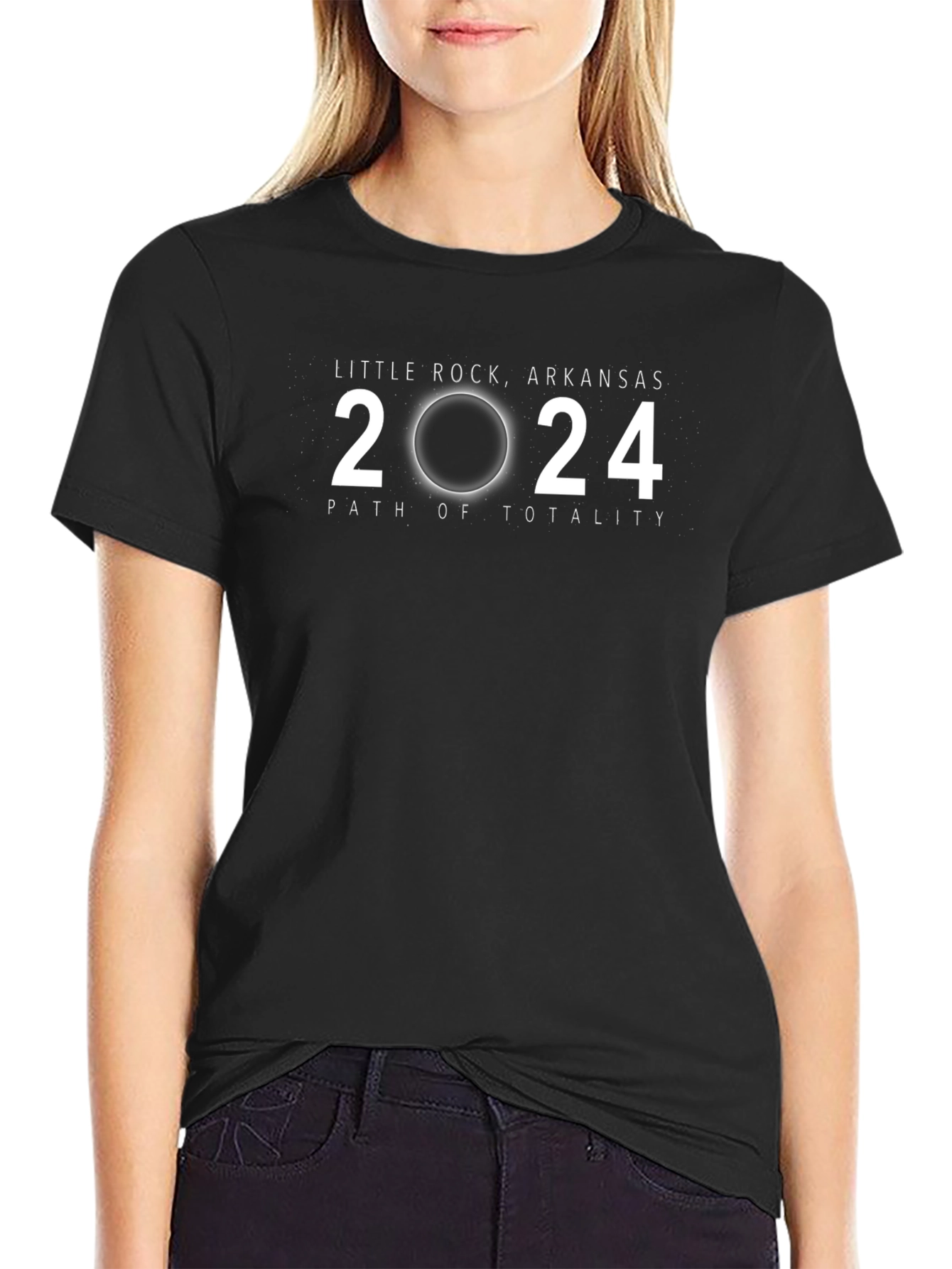 Little Rock Arkansas 2024 Path of Totality Eclipse T-Shirt