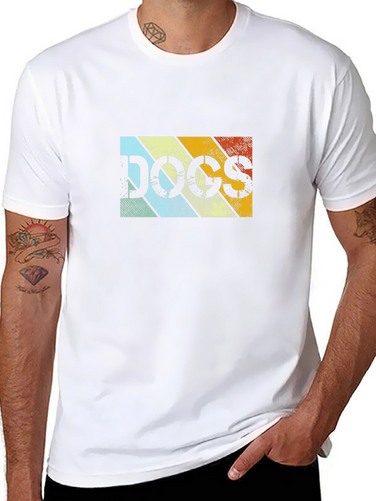Retro Dogs T-Shirt – Vintage Striped Dog Lover Graphic Tee