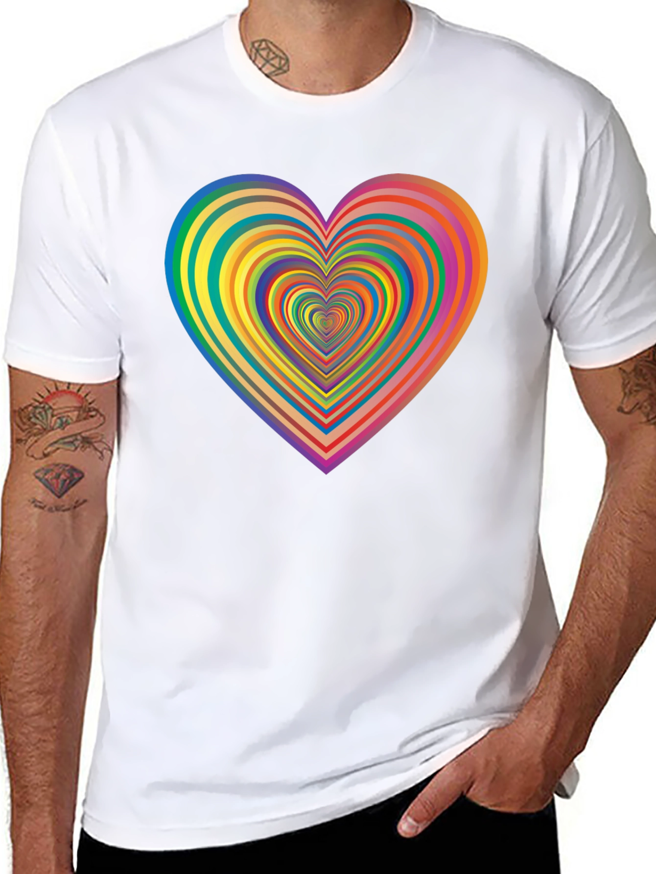 Rainbow Heart T-Shirt - Stylish Graphic Tee