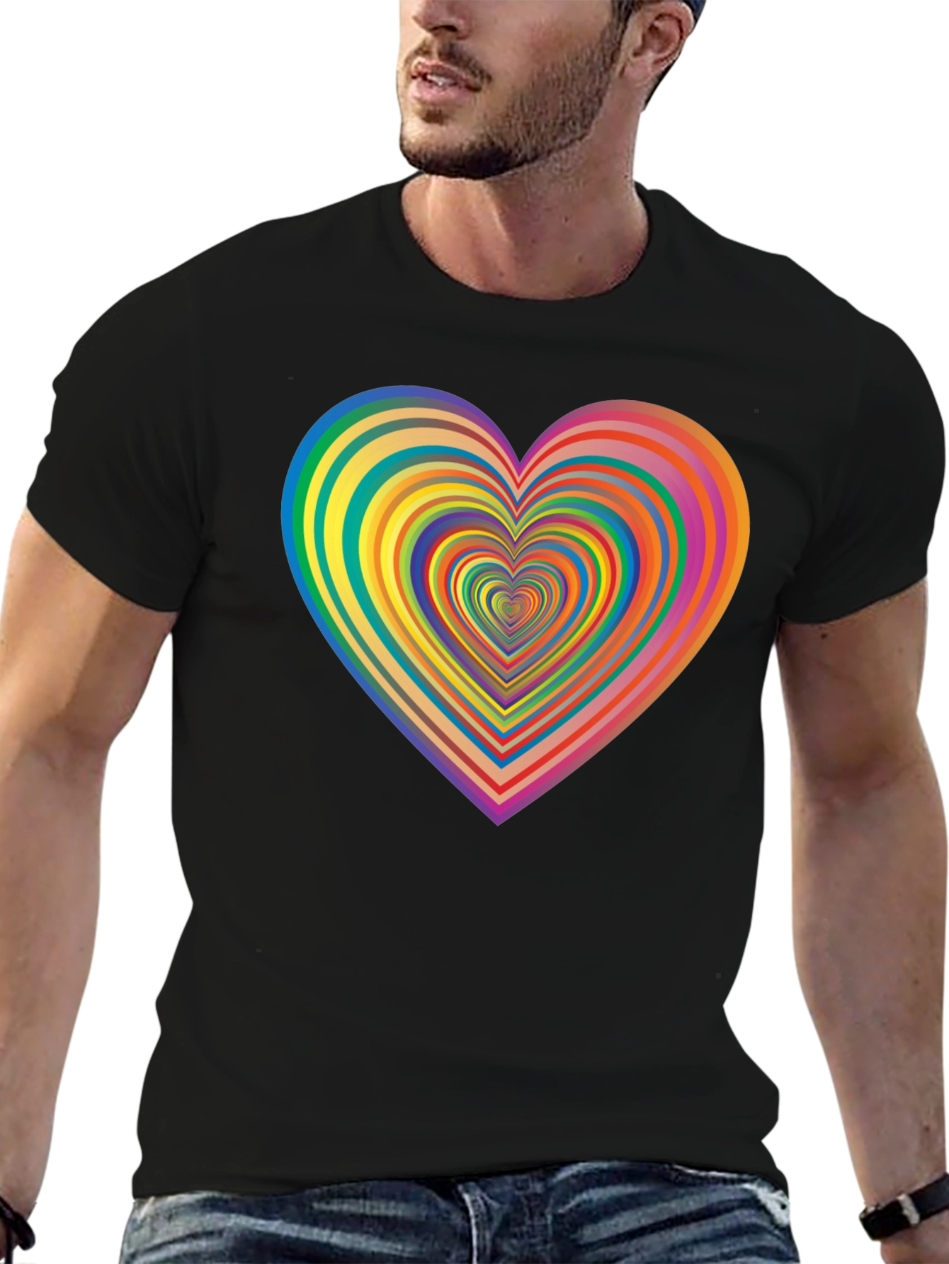 Rainbow Heart T-Shirt - Stylish Graphic Tee