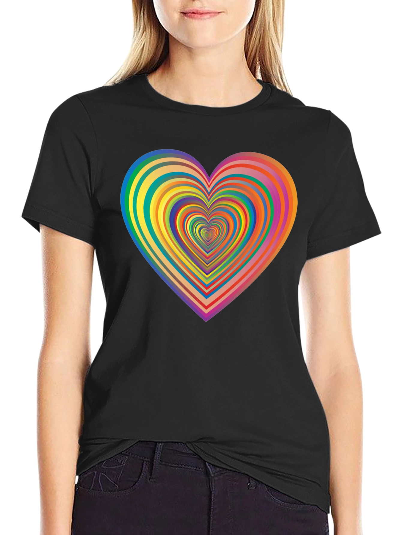 Rainbow Heart T-Shirt - Stylish Graphic Tee