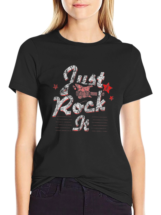 Just Rock It Black Graphic Tee