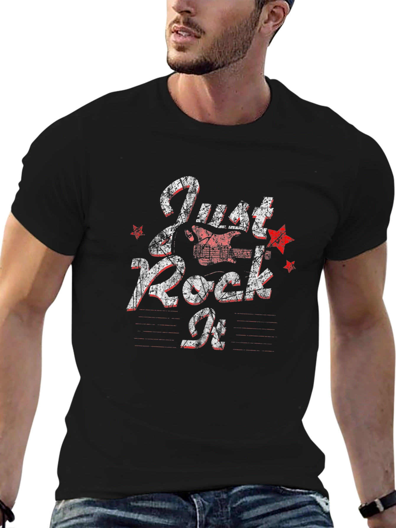 Just Rock It Black Graphic Tee
