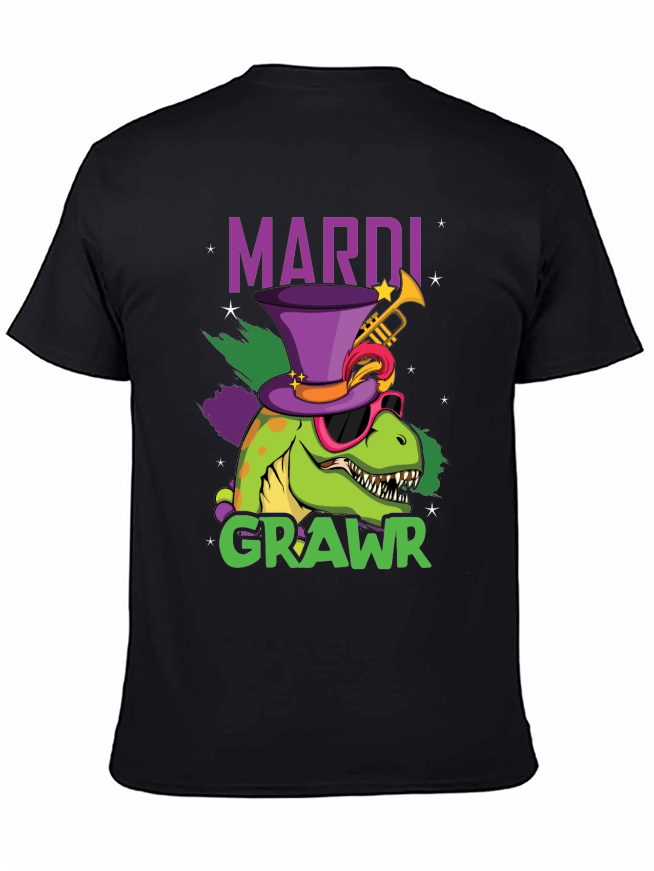 Mardi Gras Dinosaur T-Shirt - Mardi Crawr!