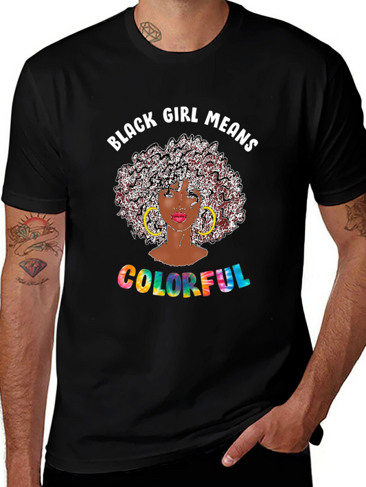 Black Girl Colorful Graphic Tee