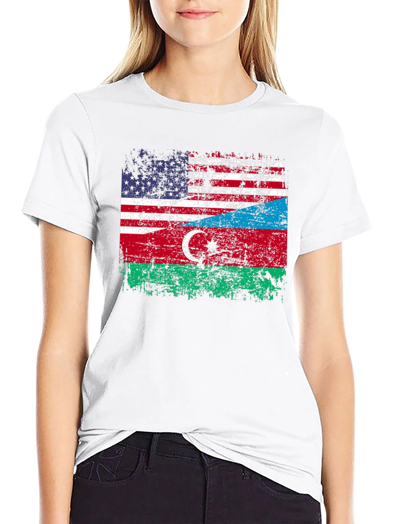 USA Azerbaijan Flag T-Shirt Patriotic Pride