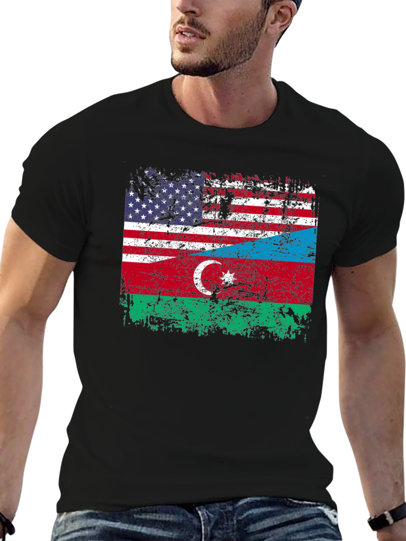 USA Azerbaijan Flag T-Shirt Patriotic Pride
