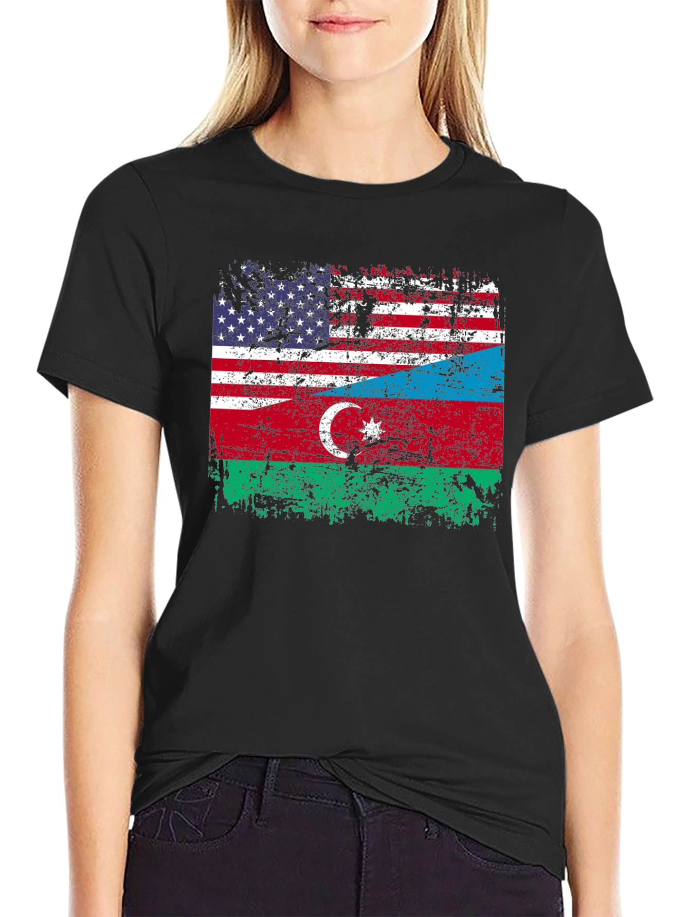 USA Azerbaijan Flag T-Shirt Patriotic Pride
