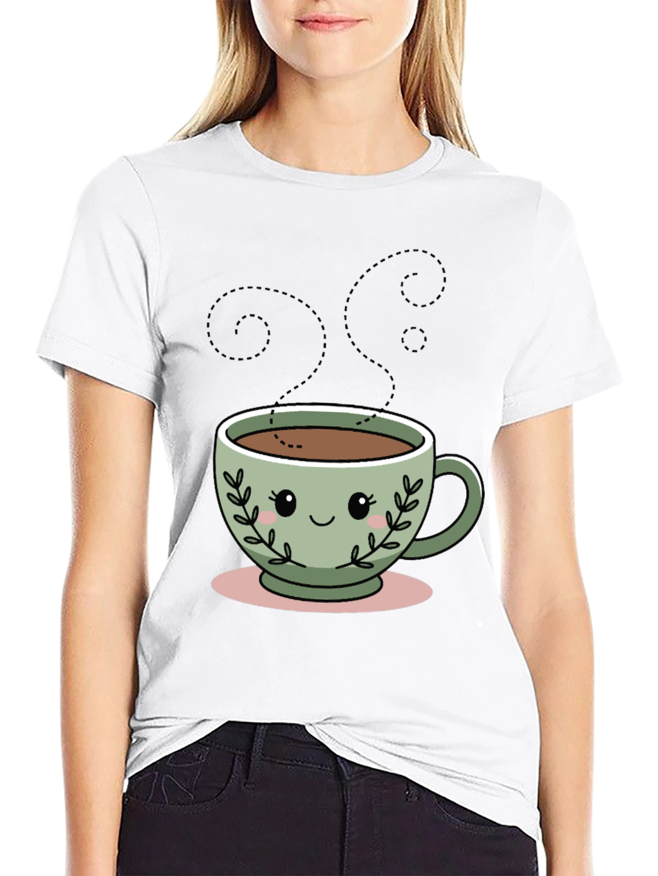 Kawaii Coffee Cup T-Shirt - Cute Graphic Tee
